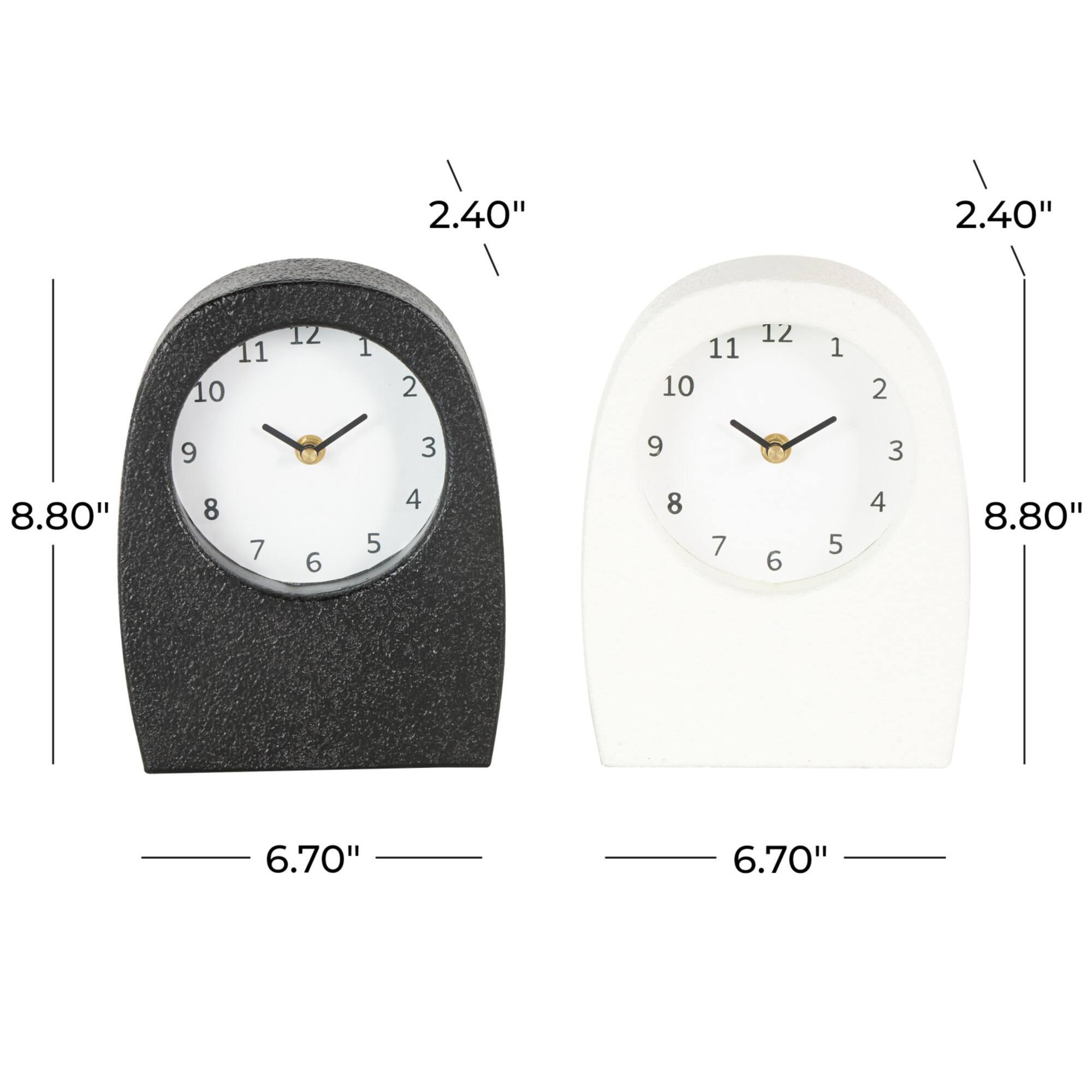 Black & White Wood Textured Decorative Clock Set